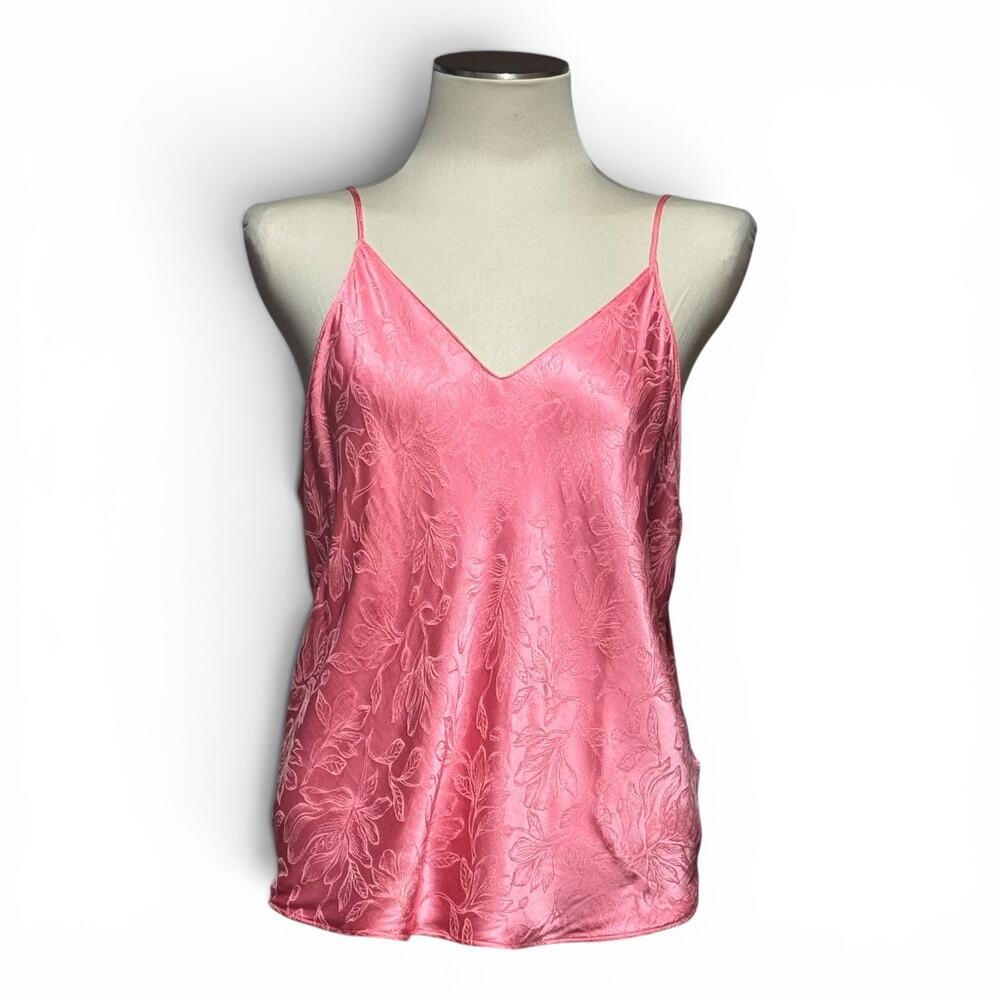 Victoria's Secret Satin Cami Open Back Floral Pink XL